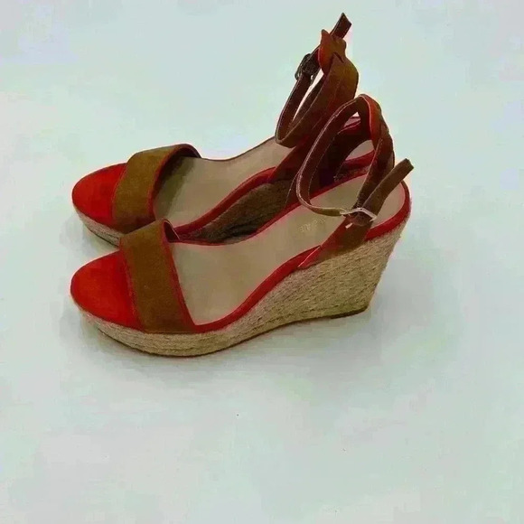 Saks Fifth Avenue Espadrilles - Cognac Tan & Orange - Size 7.5 - Picture 3 of 7